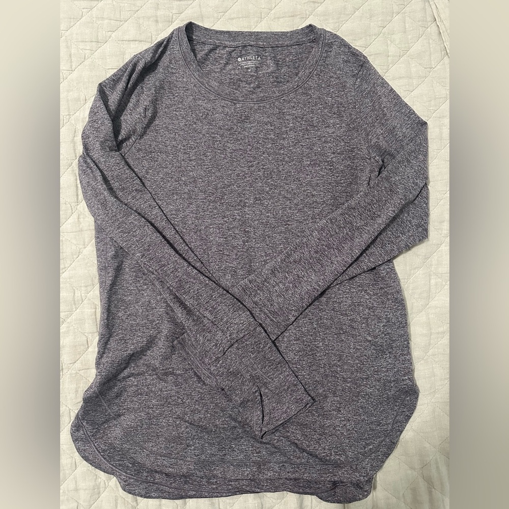 Athleta Long Sleeve Top - Heather Purple, Womens M